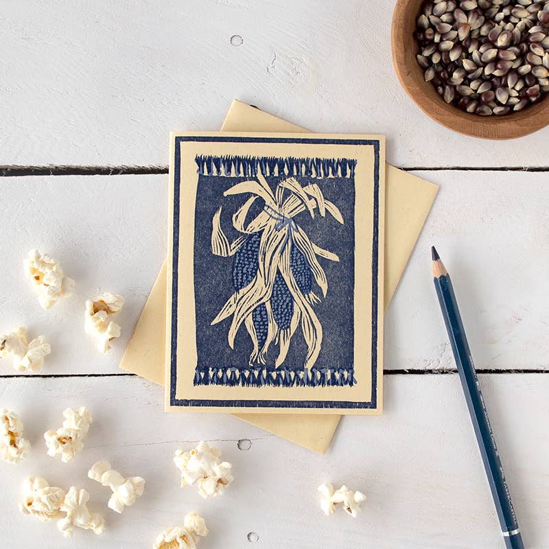 Blue Corn Letterpress Card