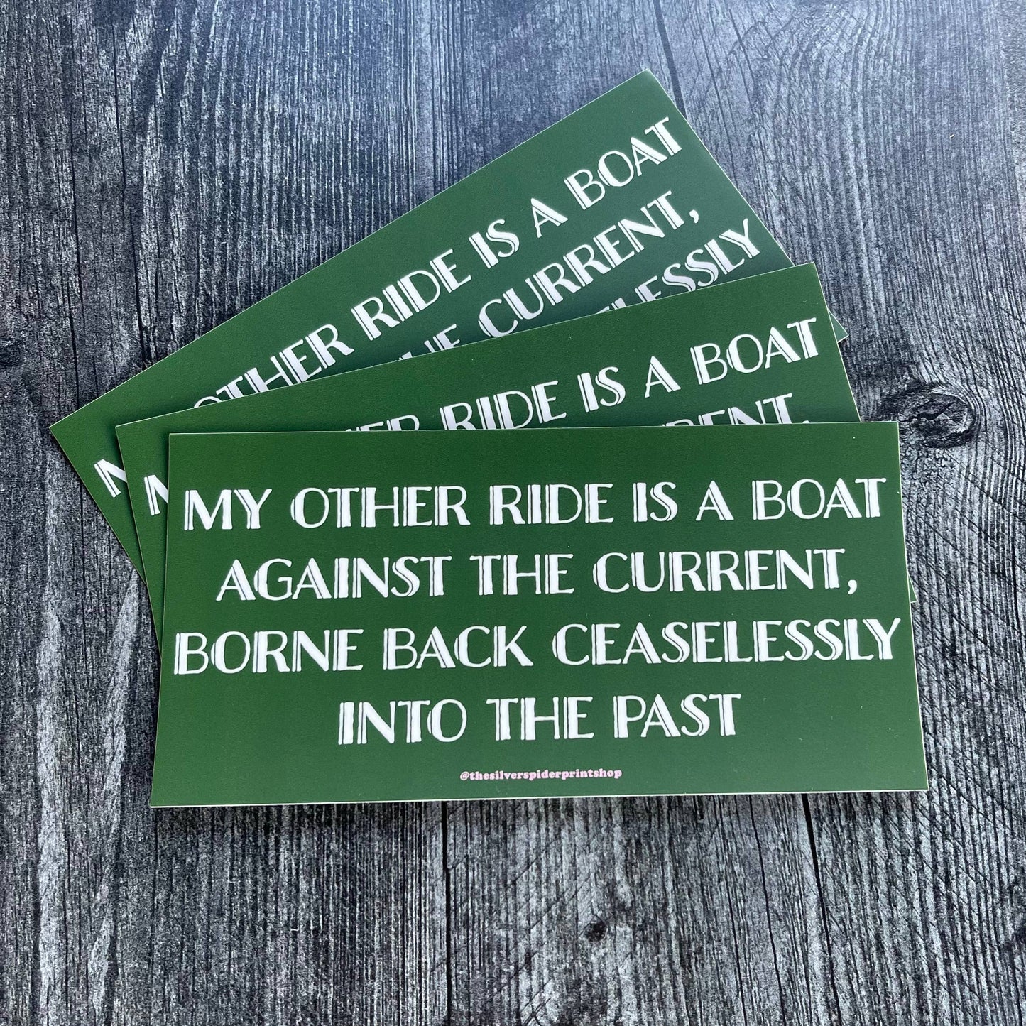 Boat against the Current quote Great Gatsby Bumper Sticker