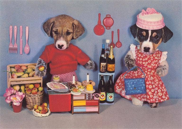 Postcard DG-226 Dogs at Market