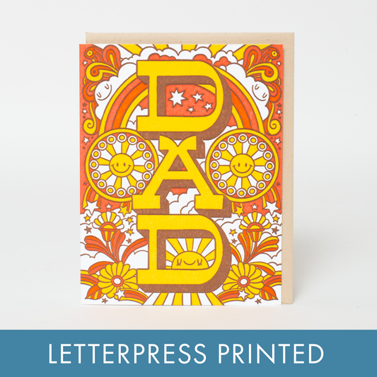 Groovy Father's Day Letterpress Greeting Card by Hello!Lucky