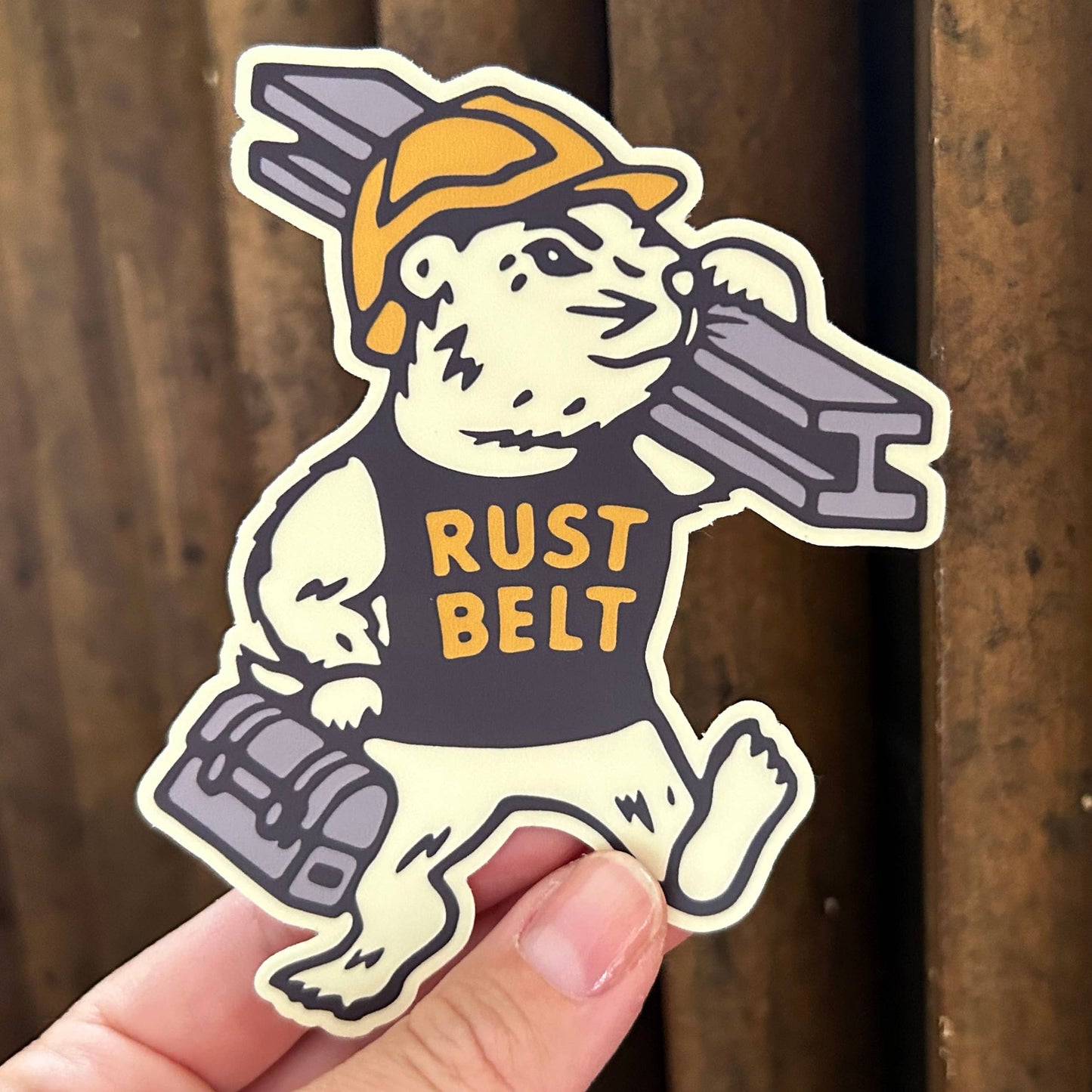 Rust Belt Blue Collar Groundhog- High Quality Bumper Sticker