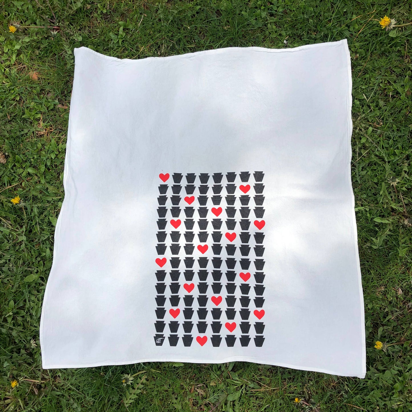 Keystones + Hearts Tea Towel