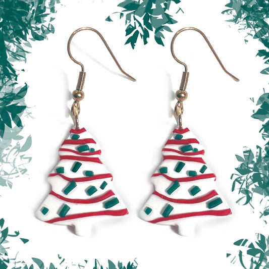 Little Debbie Handmade Clay Tree Earrings 