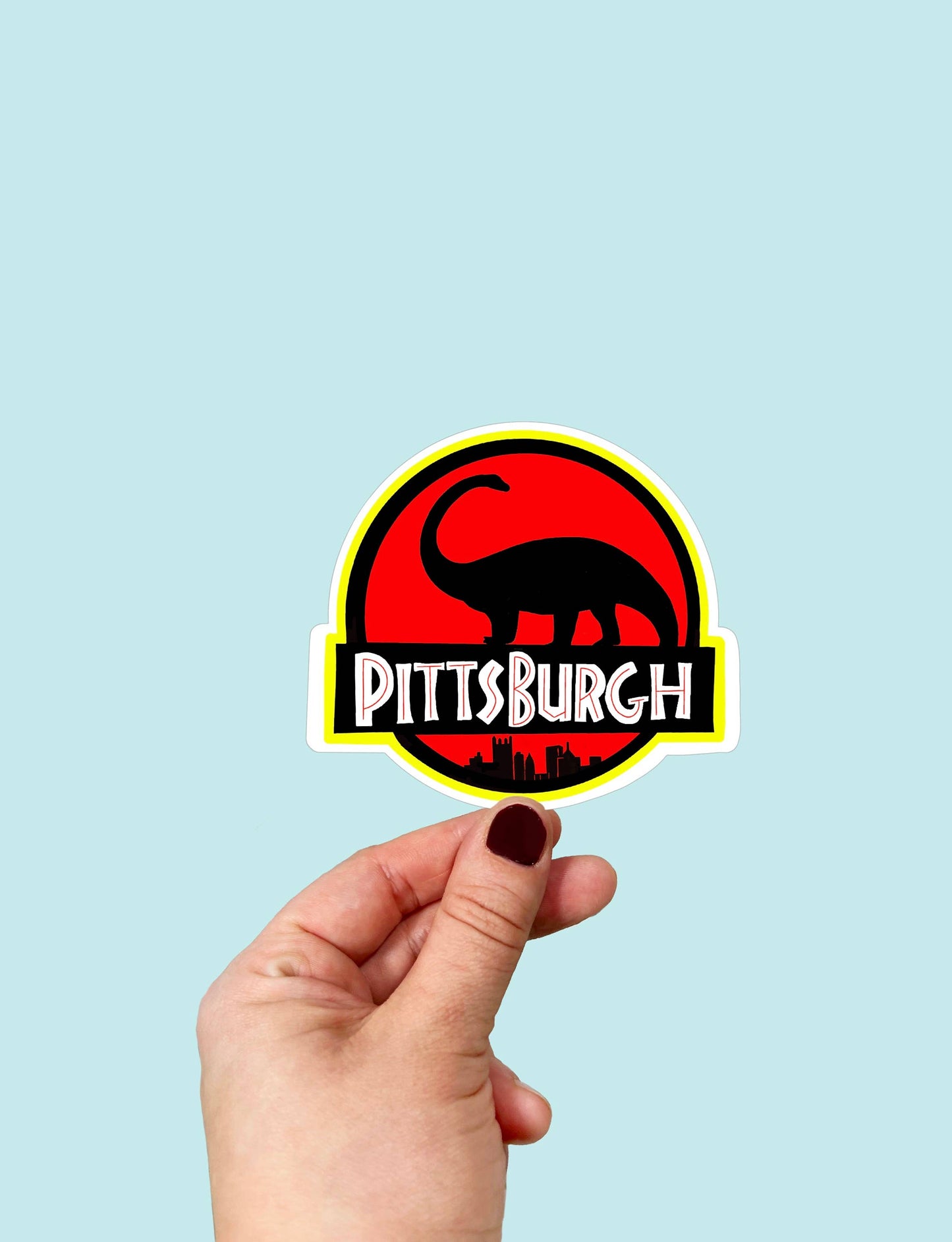 Waterproof Vinyl Pittsburgh Jurassic Dinosaur Sticker