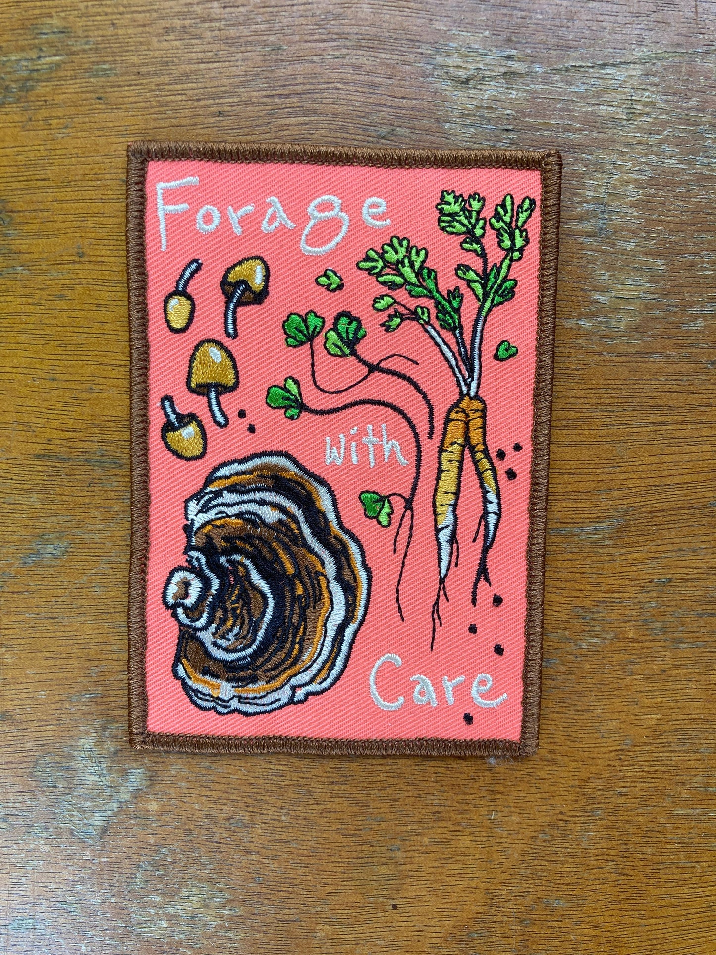 Forage With Care Large Embroidered Patch
