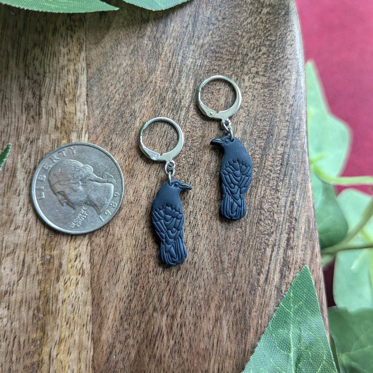 Mini Raven Dangle Earrings