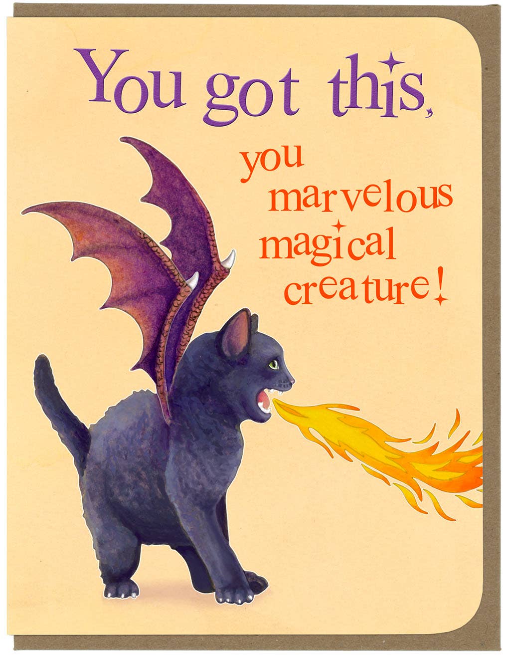 Encouragement - You Got This Dragon Kitten - Greeting Card 