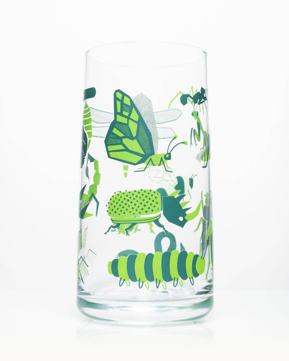 Retro Insects Drinking Glass