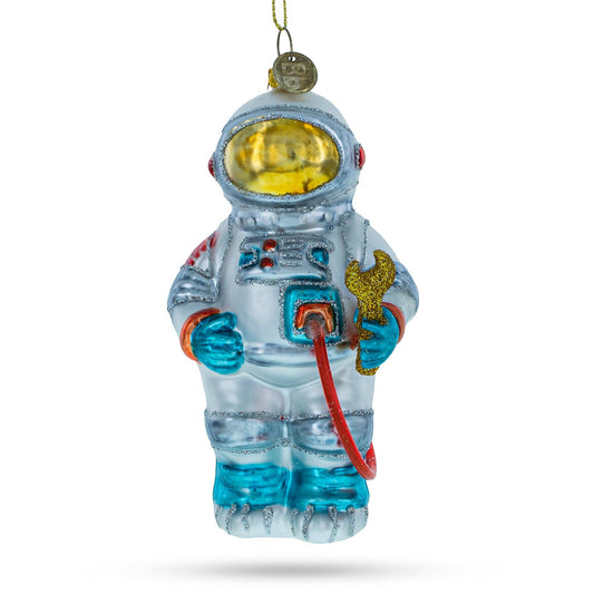 Cosmic Astronaut in Open Space- Glass Ornament