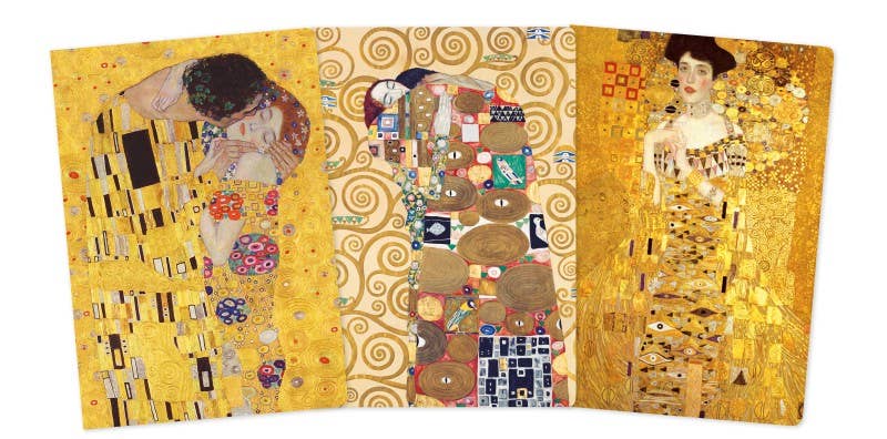 Gustav Klimt Set of 3 Midi Notebooks