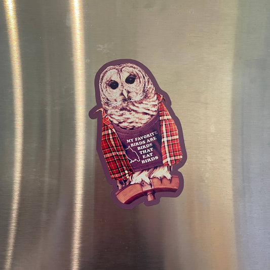 Barred Owl funny bird magnet