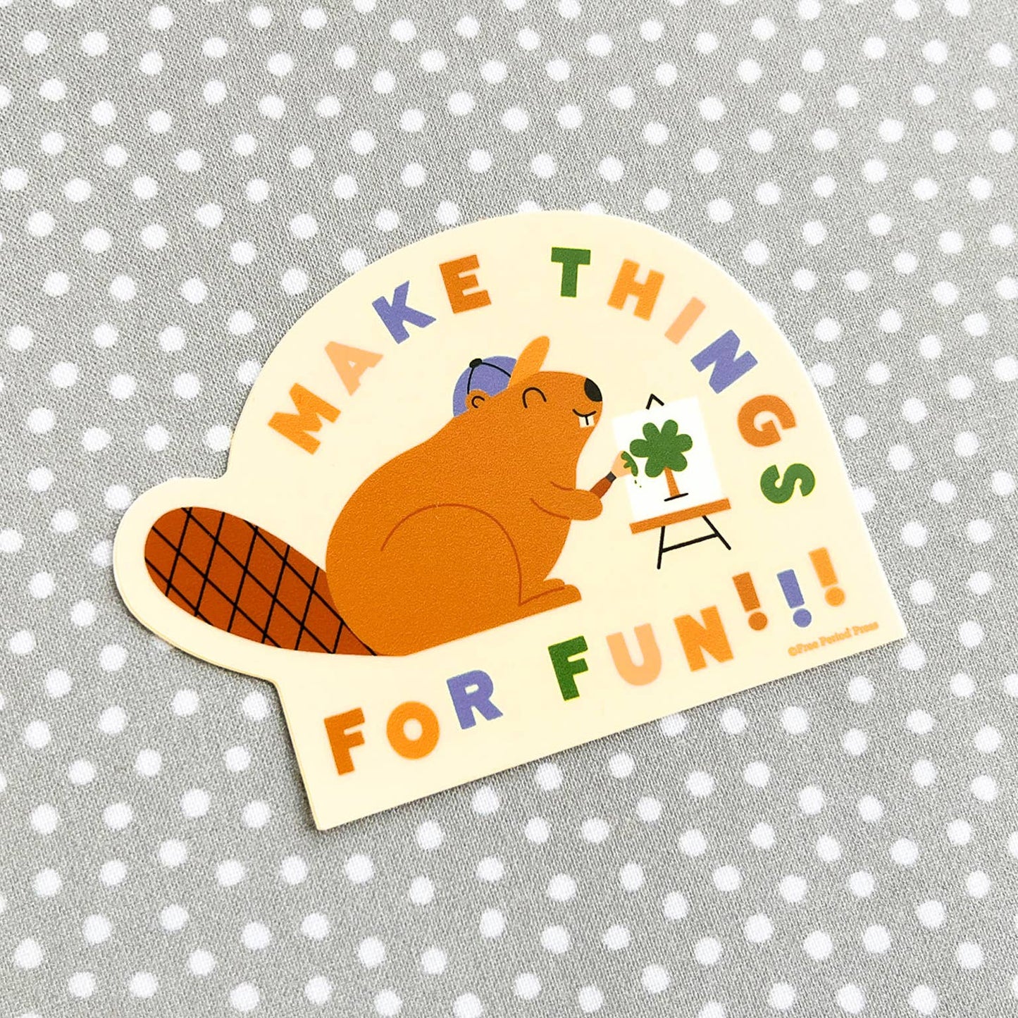 Make Things For Fun Beaver Vinyl Decal Sticker