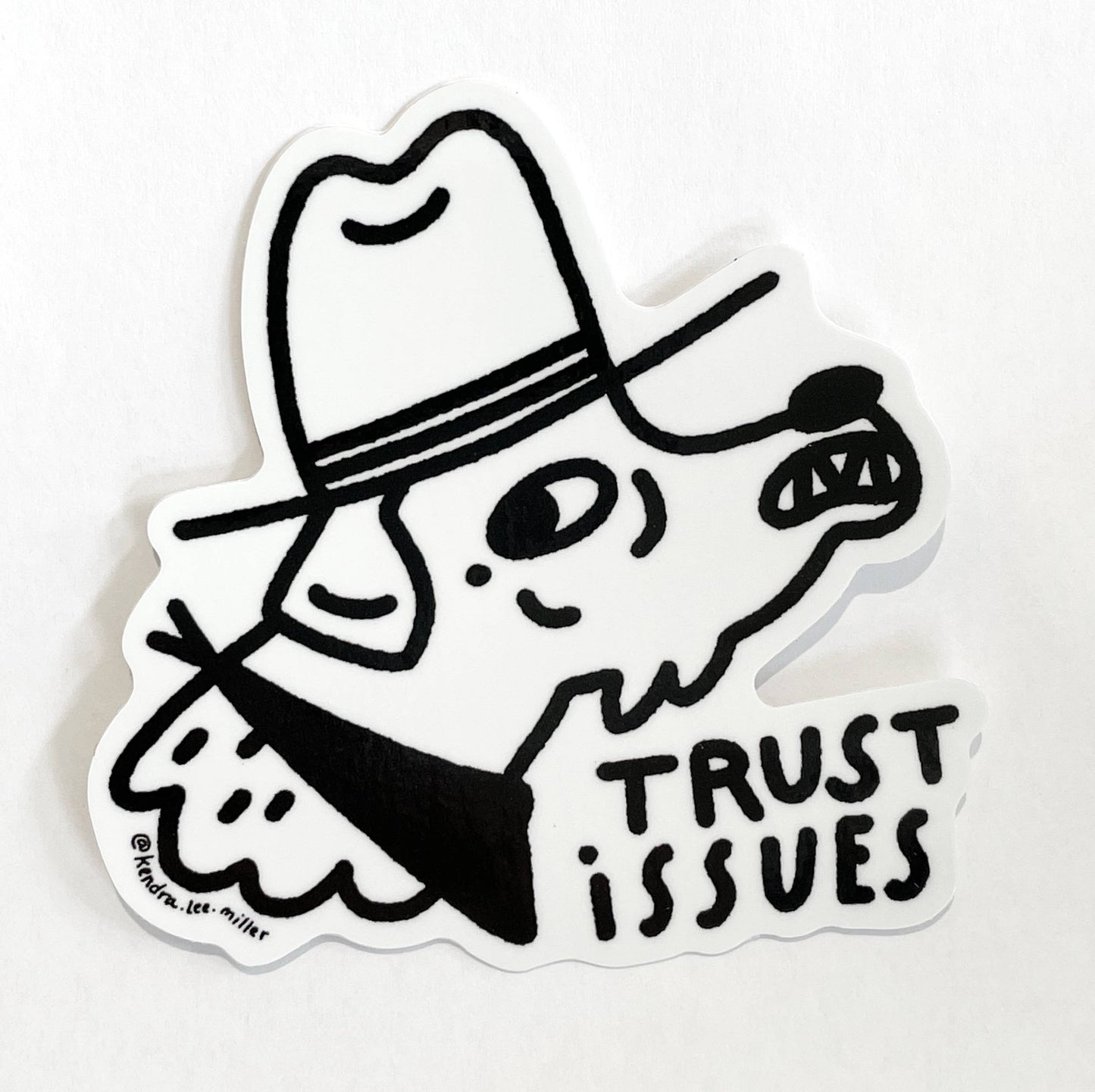 Trust Issues Cowboy Dog Vinyl Sticker