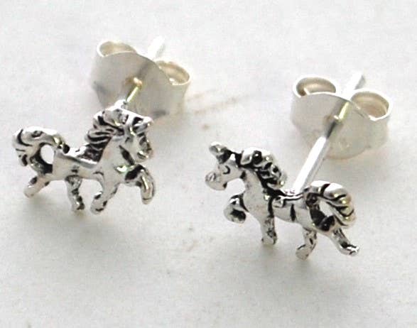 Unicorn Post Earrings sterling silver Natural History