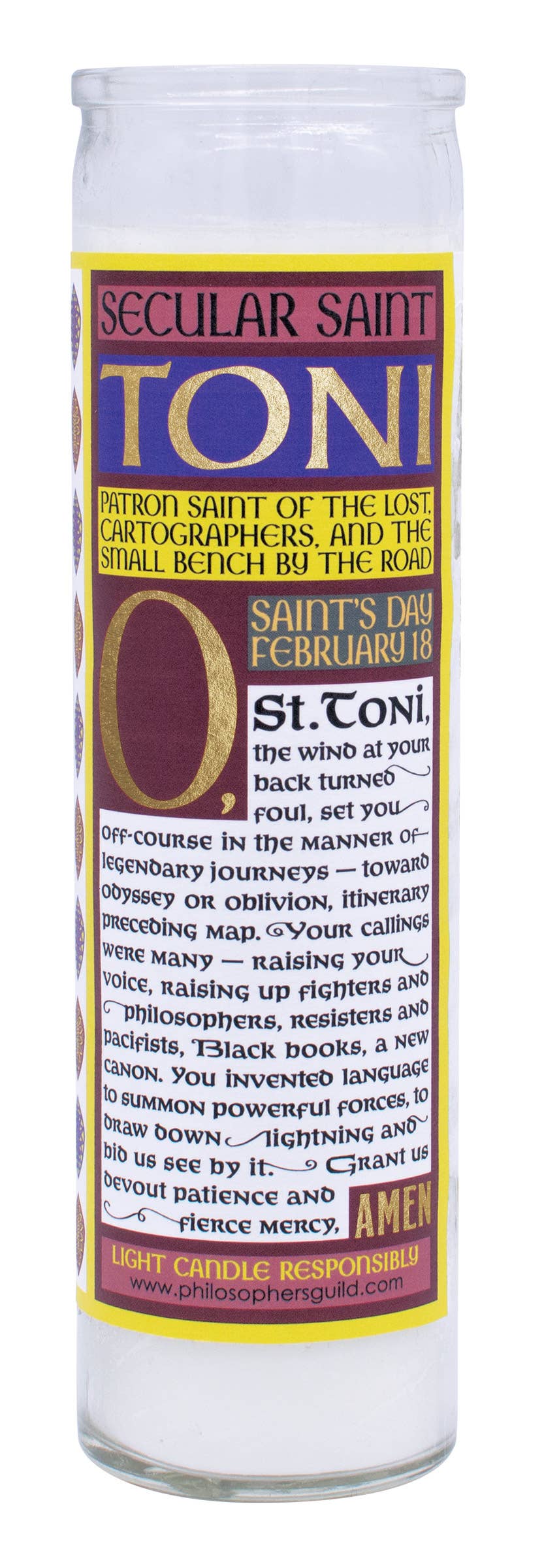 Toni Morrison Secular Saint Candle