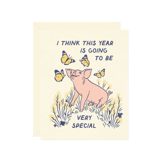 Special Pig Birthday Greeting Card