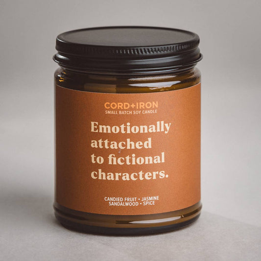 Attached to Fictional Characters – Book Lovers Gift Candle