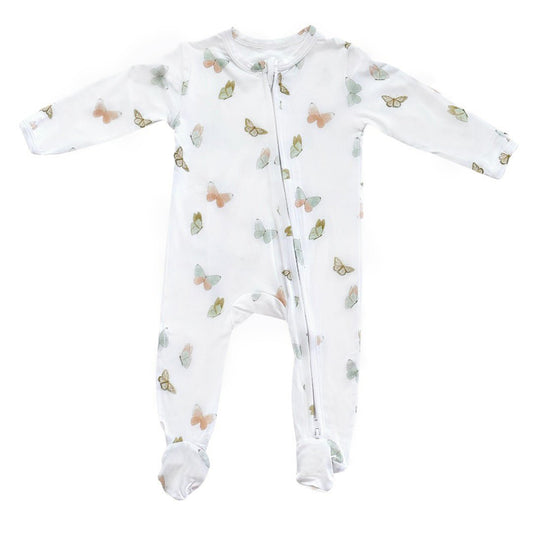 In Butterflies - Footie Zippered One Piece
