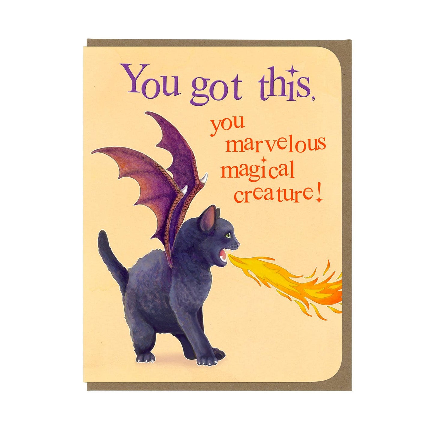 Encouragement - You Got This Dragon Kitten - Greeting Card 