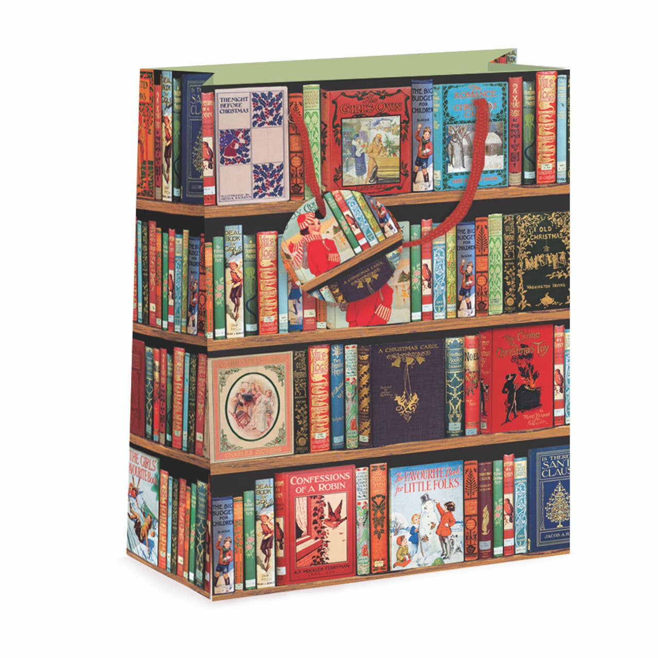 NL Studio Medium Christmas Bag - Christmas Bookshelf