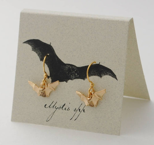 Bat Dangle Earrings gold Natural History