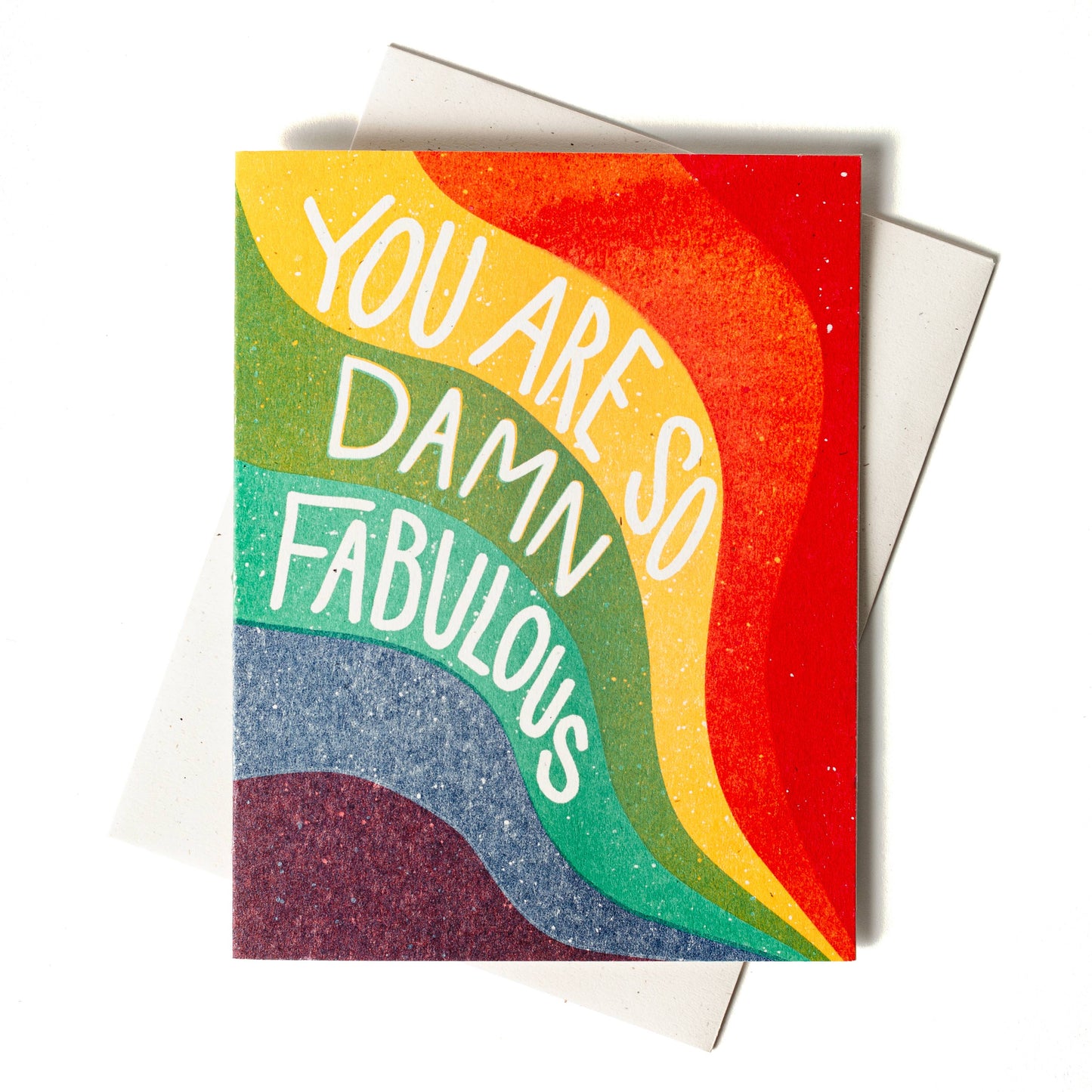So Damn Fabulous Rainbow - Risograph Card