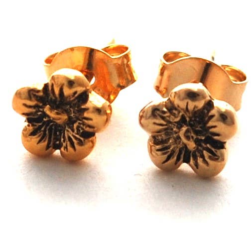 Magnolia Stud  Earrings - gold Natural History