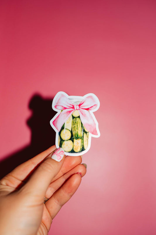 Coquette Pickle Jar Sticker, Just A Girl, Trendy Aesthetic