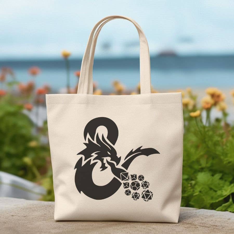 Dragon Fire Dice D&D Game Canvas Tote Bag