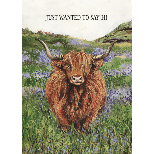Hi, Highland Cow Card