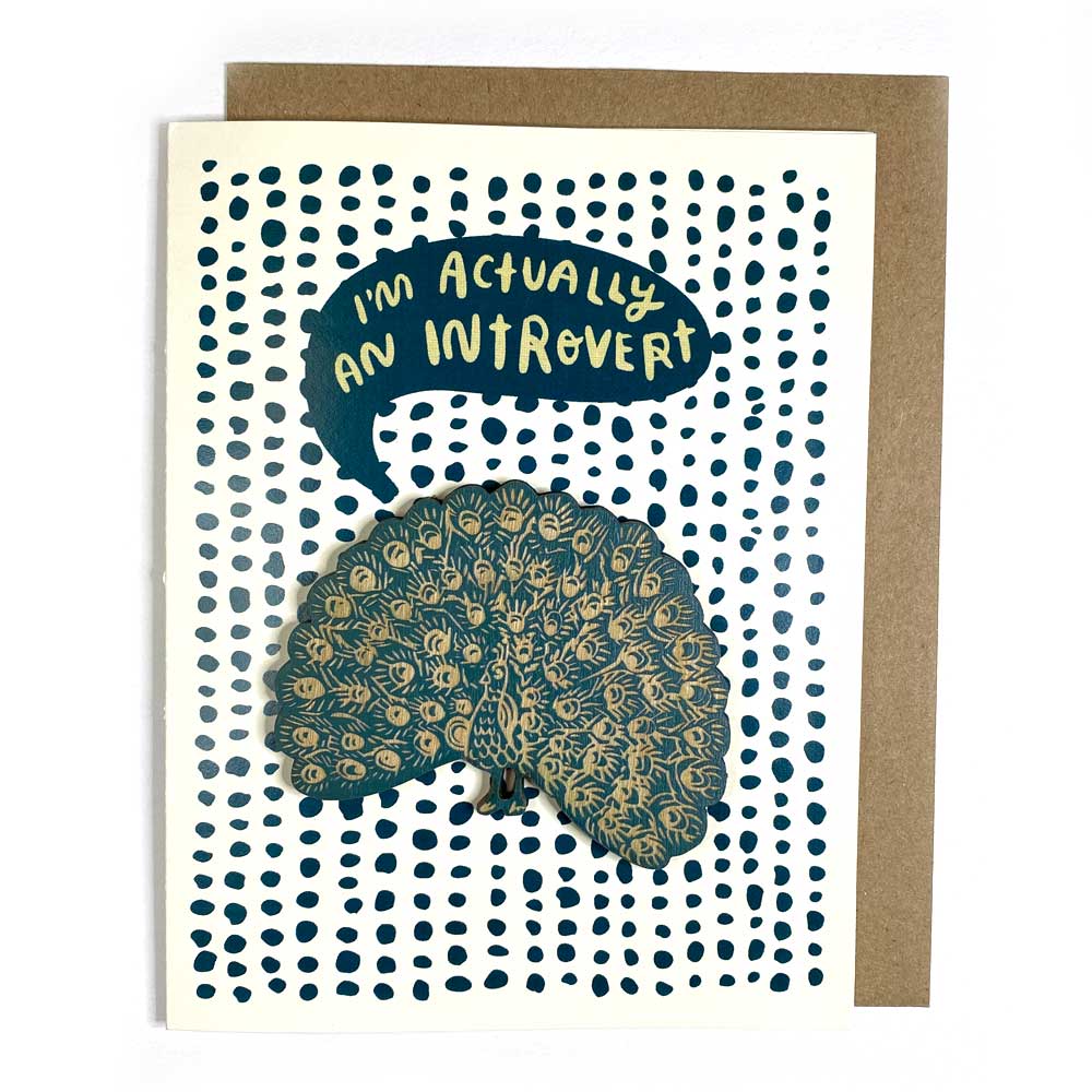 Introvert - Peacock Magnet w/Card