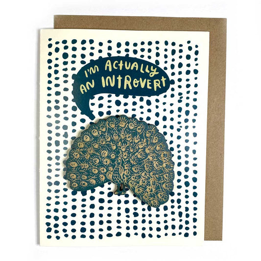 Introvert - Peacock Magnet w/Card