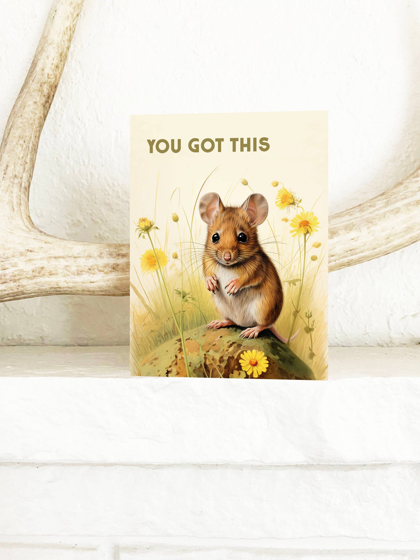 "You Got This" Field Mouse Greeting Card