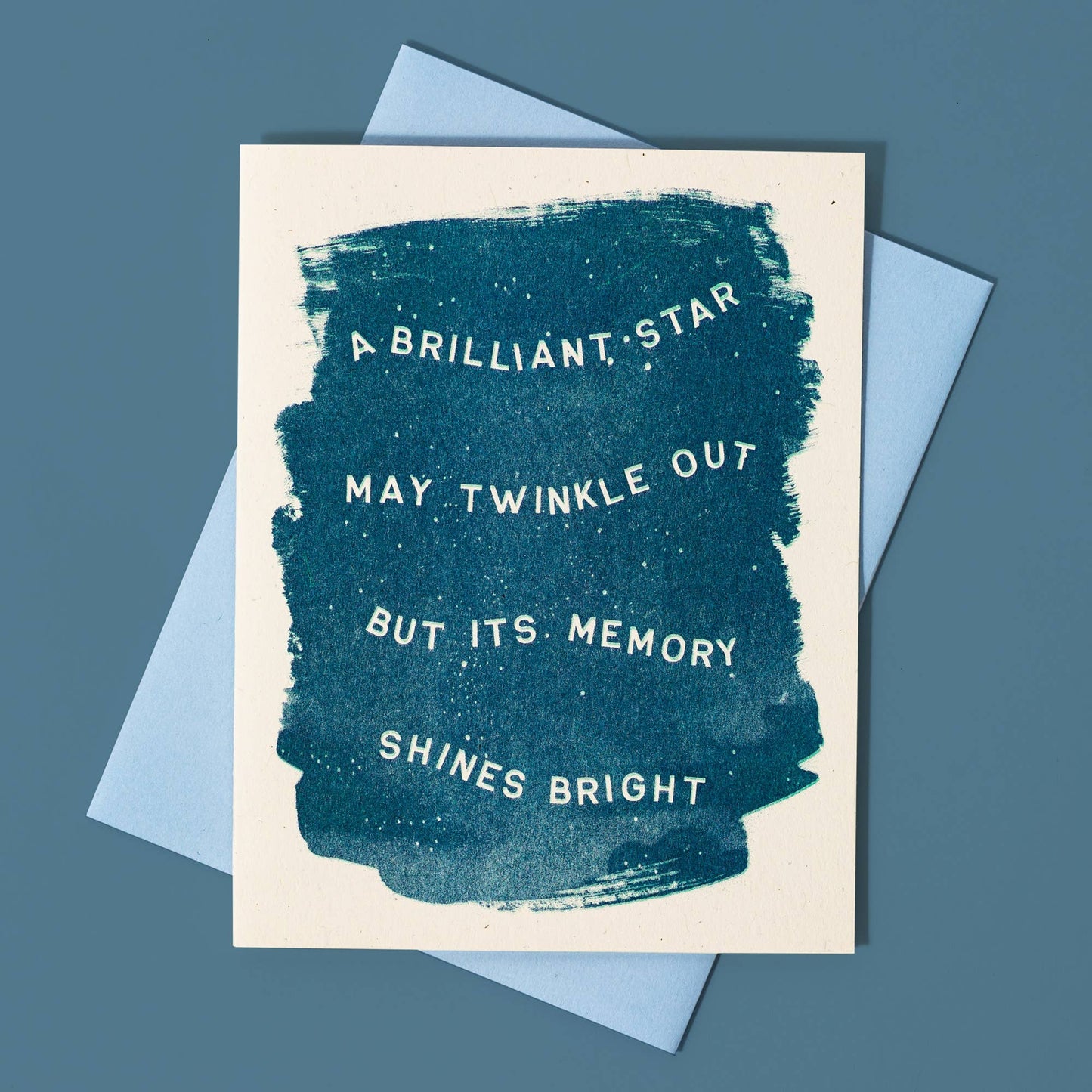 "A Brilliant Star May Twinkle Outa" Risograph Sympathy Card