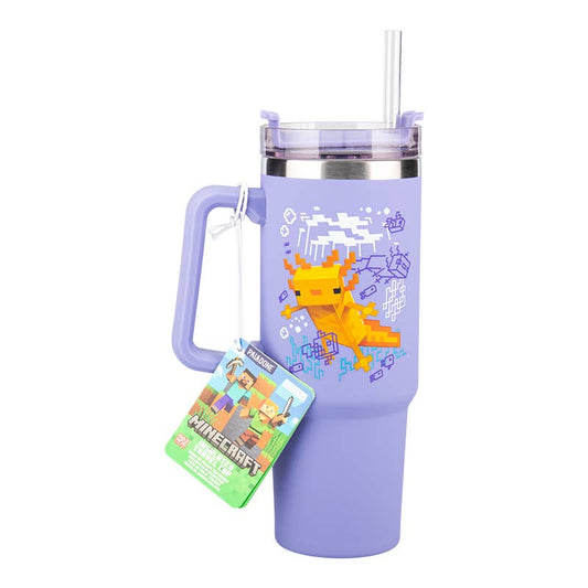 Minecraft Purple 900ml Insulated Cup and Straw