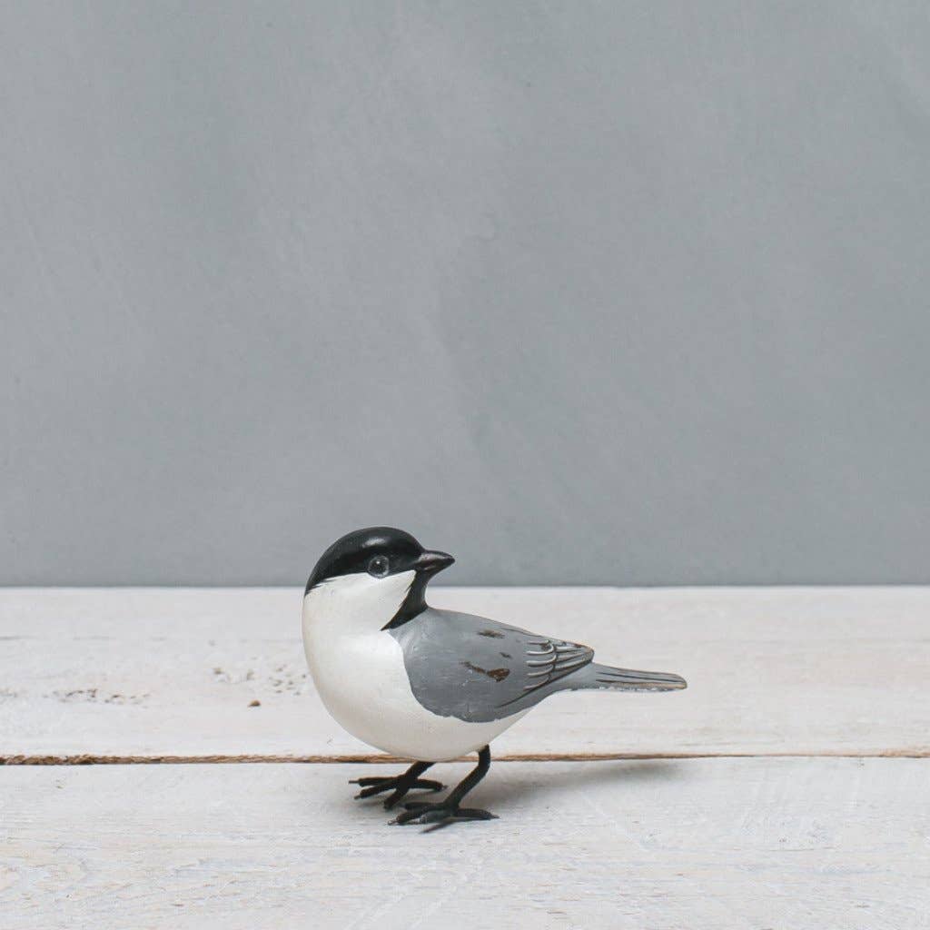 Mini Chickadee - 3"H  -Carved Wooden Ornament