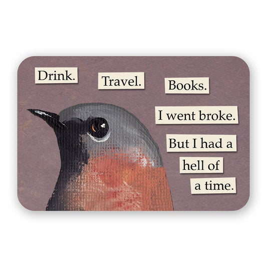 Drink. Travel. Books. Vinyl Sticker
