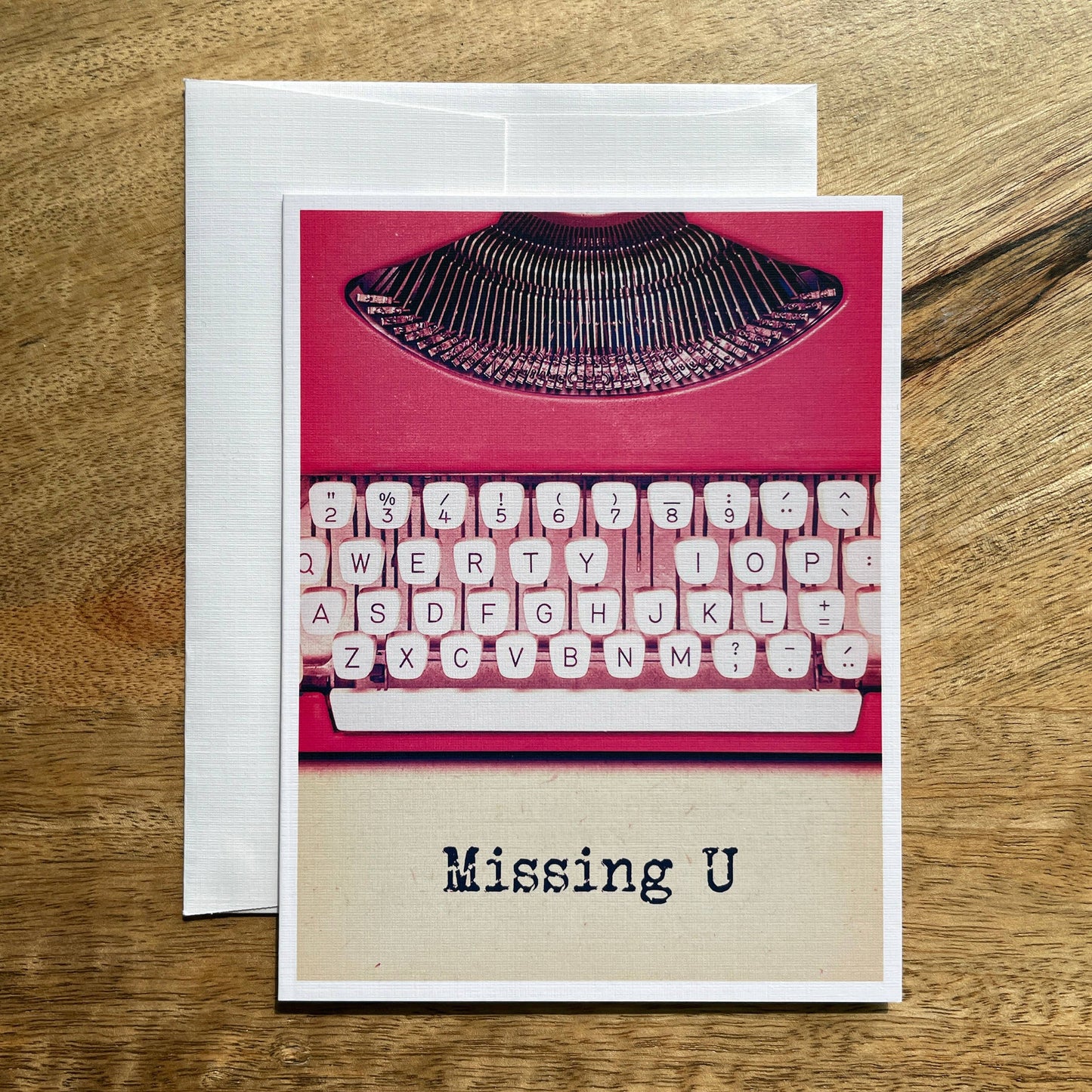 Missing U Typewriter Card