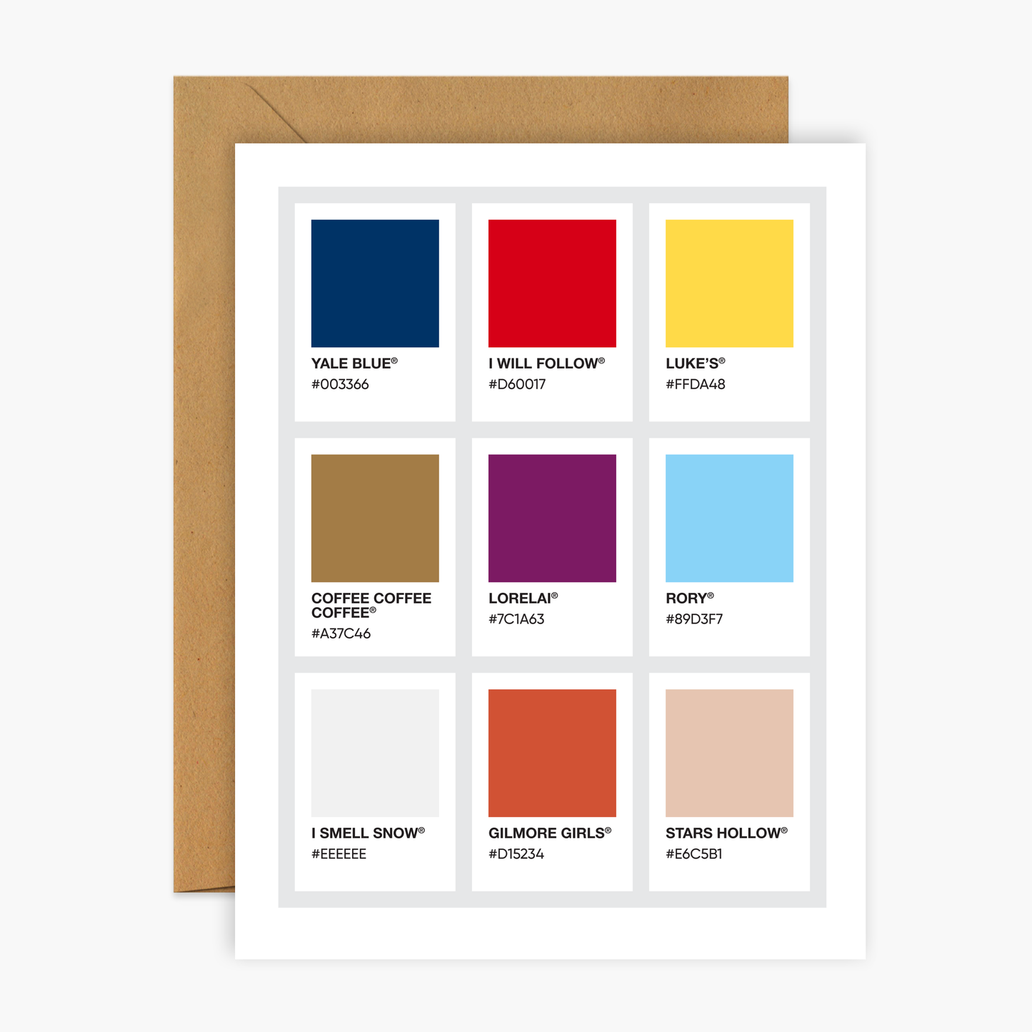 "Gilmore Girls Color Palette" Greeting Card