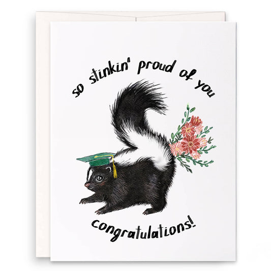 Stinky Proud Skunk - Funny Graduation Card