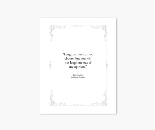 Pride and Prejudice - Laugh As Much Classic Novel Art Print