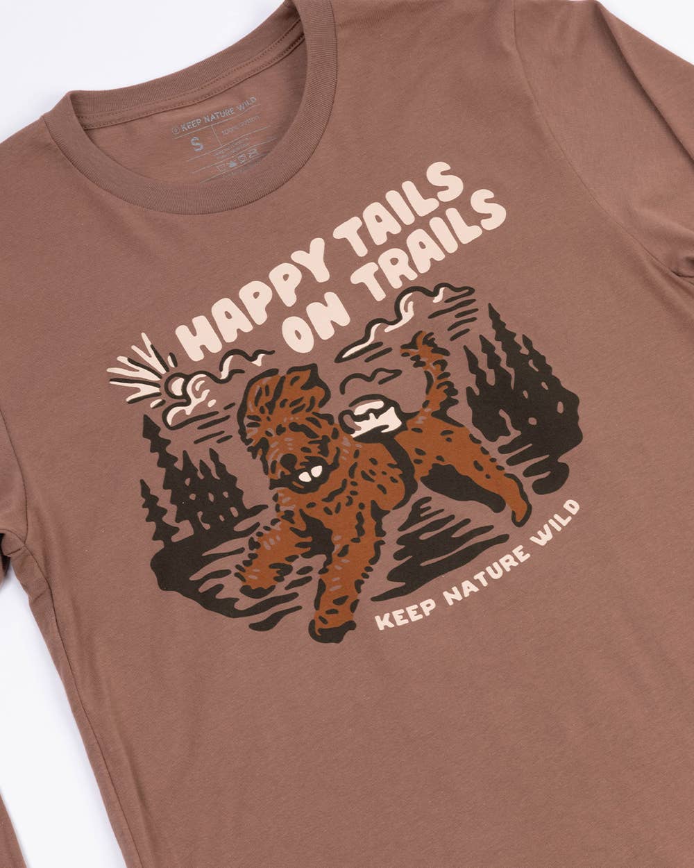 Happy Tails on Trails Forest Unisex Longsleeve Tee | Redwood