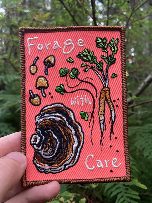 Forage With Care Large Embroidered Patch