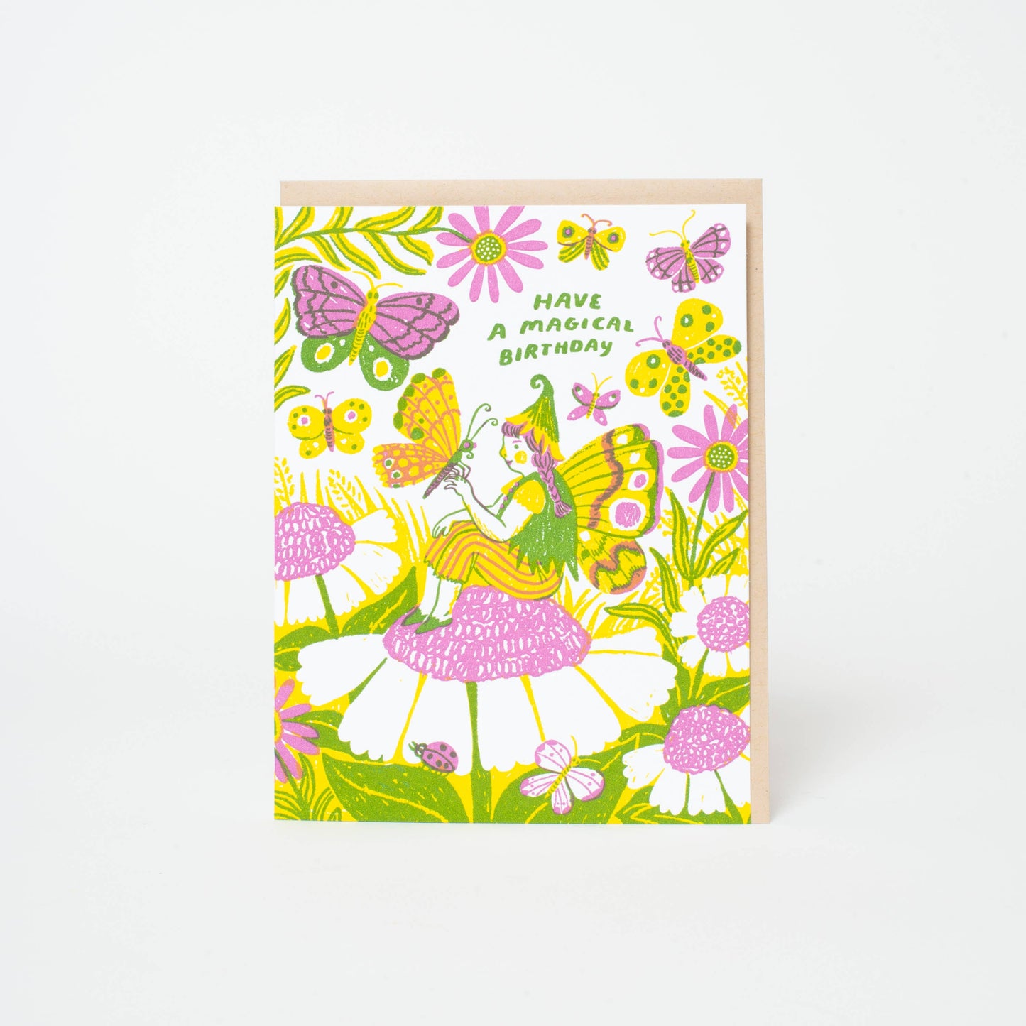 Magical Birthday Fairy Letterpress Greeting Card by Phoebe Wahl