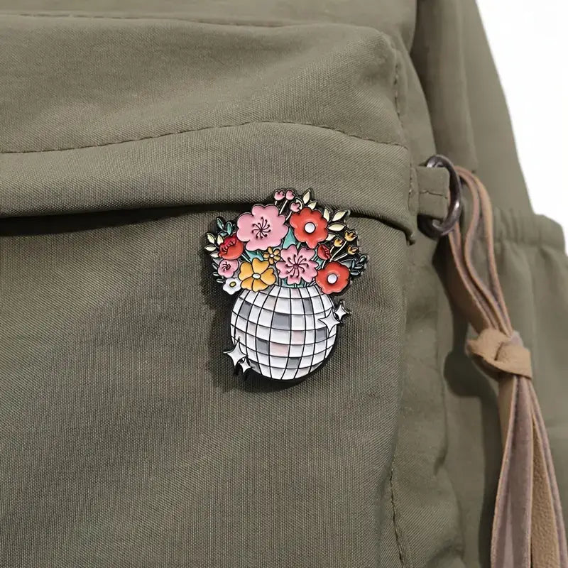 Disco Ball Flower Enamel Pin