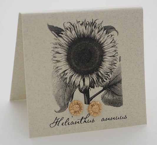 Sunflower Stud Earrings -  gold  Natural History