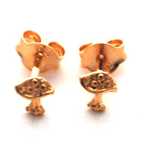 Mushroom Stud Earrings gold Natural History