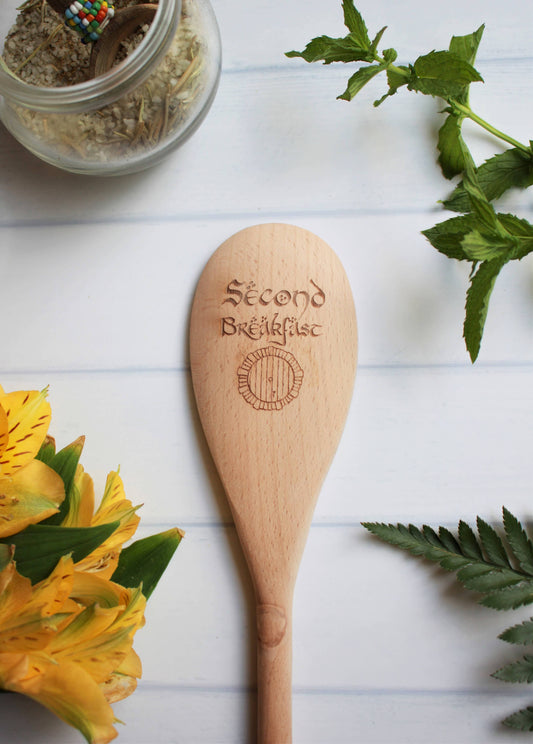 Second Breakfast Engraved Wooden Spoon