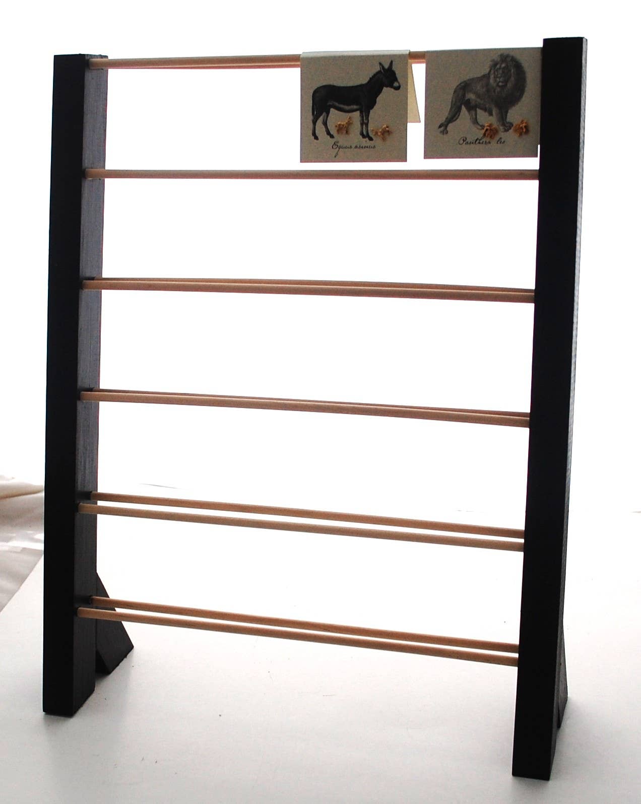 Double Dowel Jewelry Rack Black  - large