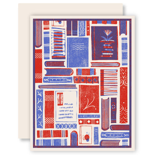 Spines and Covers (Red) Letterpress Card